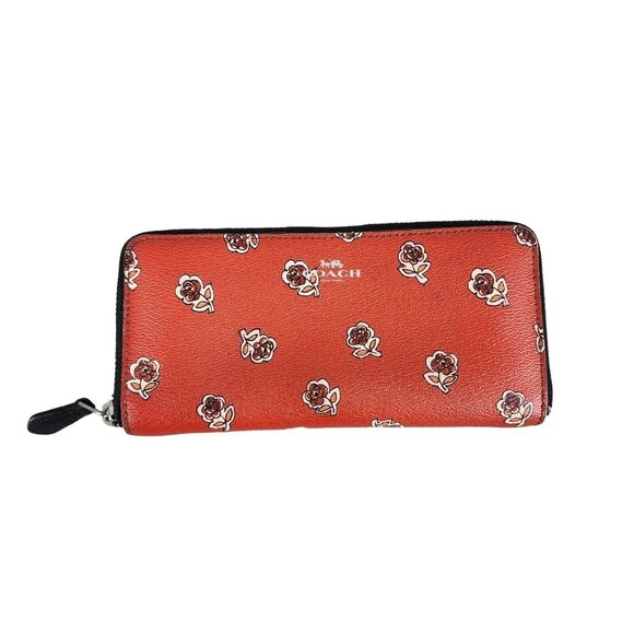 COACH Watermelon Sienna Rose Slim Zip Around Wallet - Picture 1 of 8